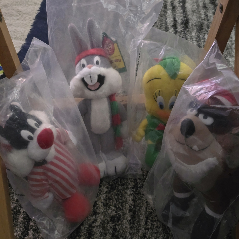 McDonald's Looney Tunes Plush Toys Bugs Bunny Tweety Sylvester Taz Vintage 1992